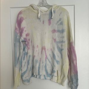 Vintage Havana Tie-Dye Hooded Sweater - Pink, Blue, Cream